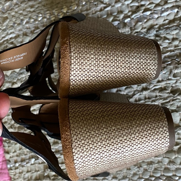 Clarks Artisan black wedge sandal leather - Picture 6 of 8